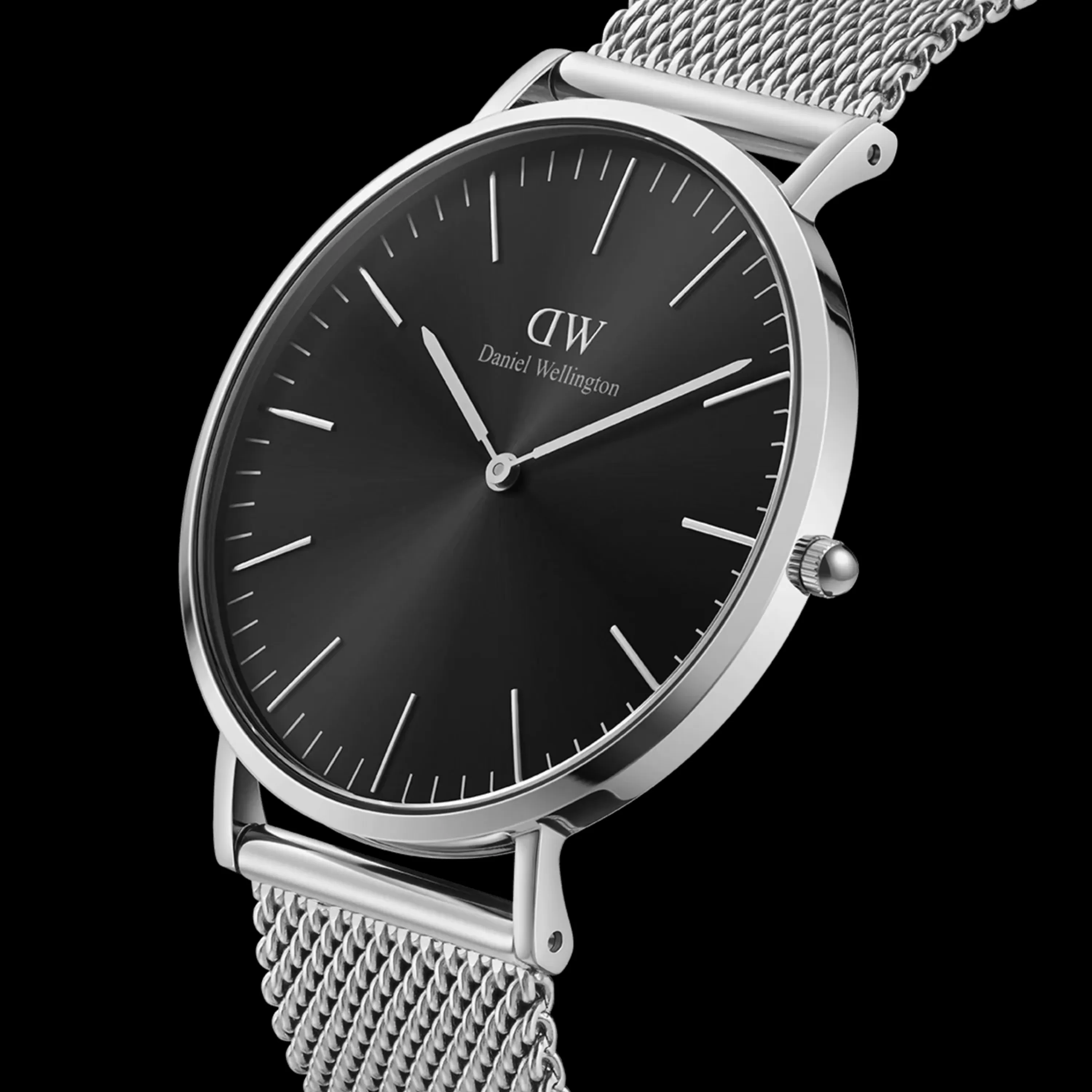 Daniel Wellington Men's Watches<Classic Mesh Onyx Silver