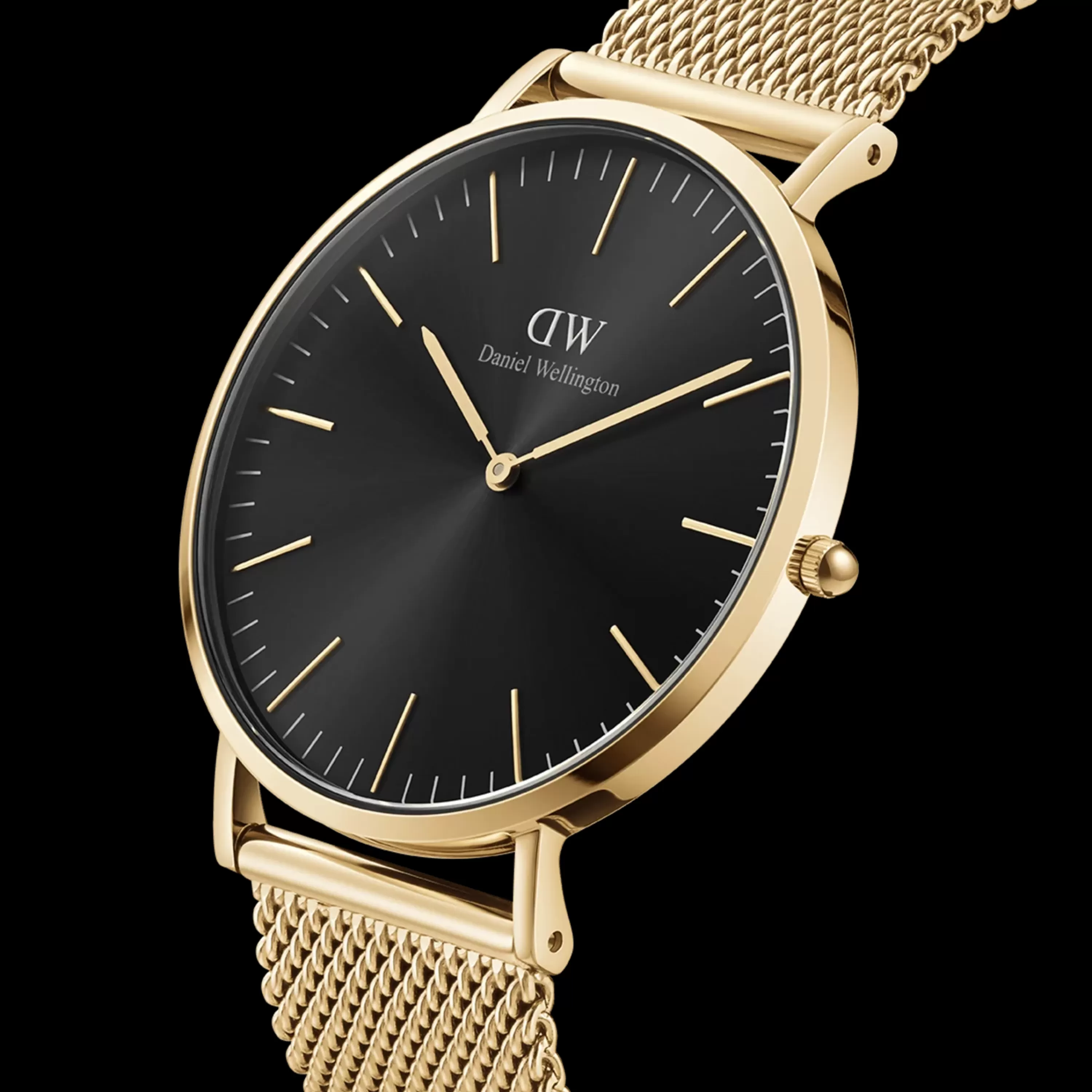 Daniel Wellington Men's Watches<Classic Mesh Onyx Gold