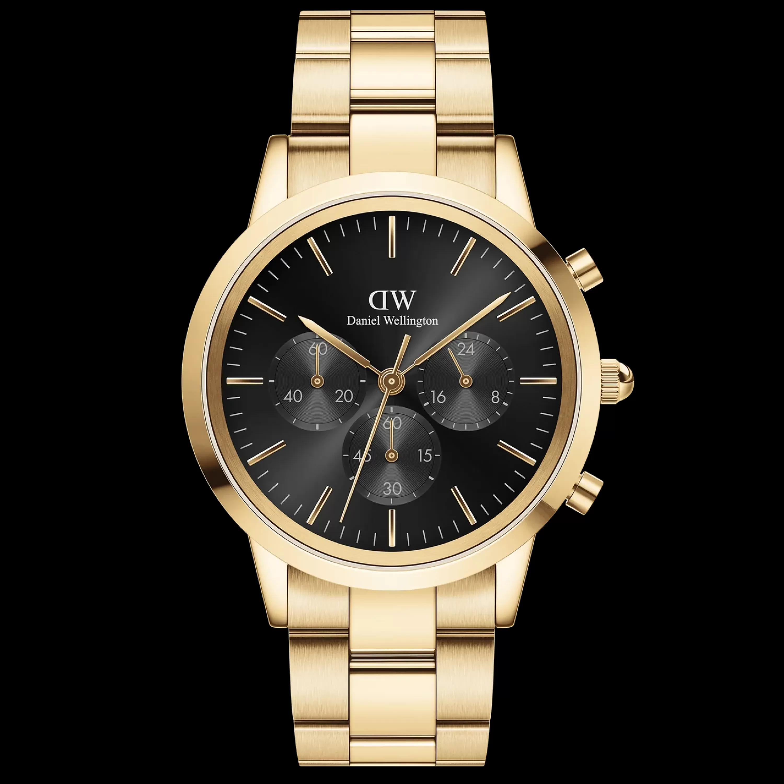 Daniel Wellington Men's Watches<Iconic Chronograph Link Onyx G Gold