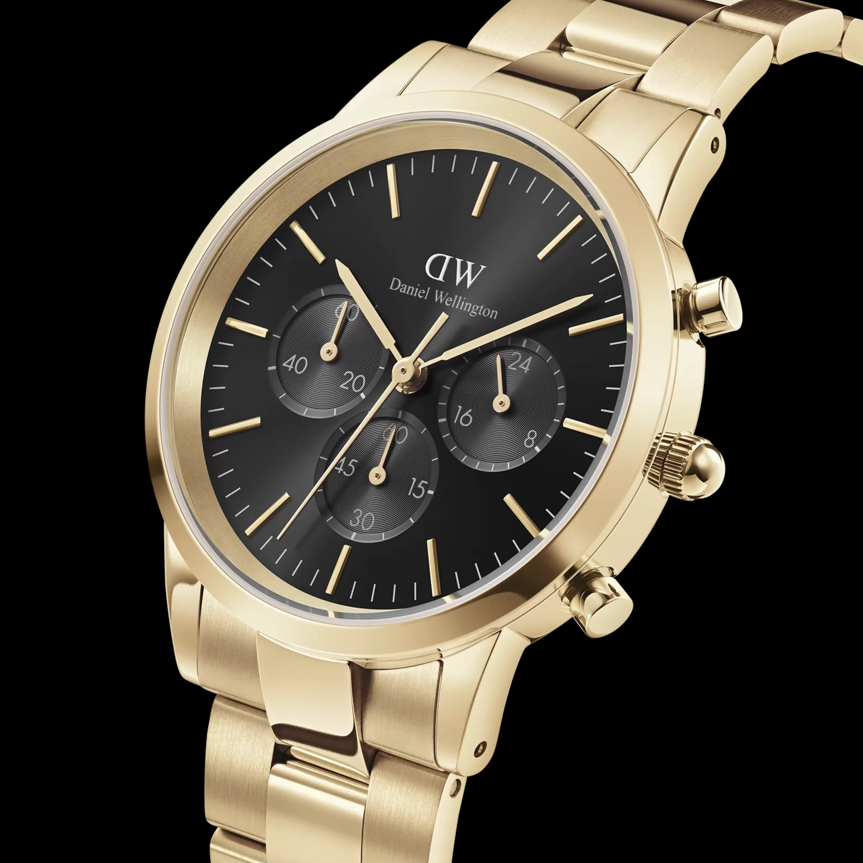 Daniel Wellington Men's Watches<Iconic Chronograph Link Onyx G Gold