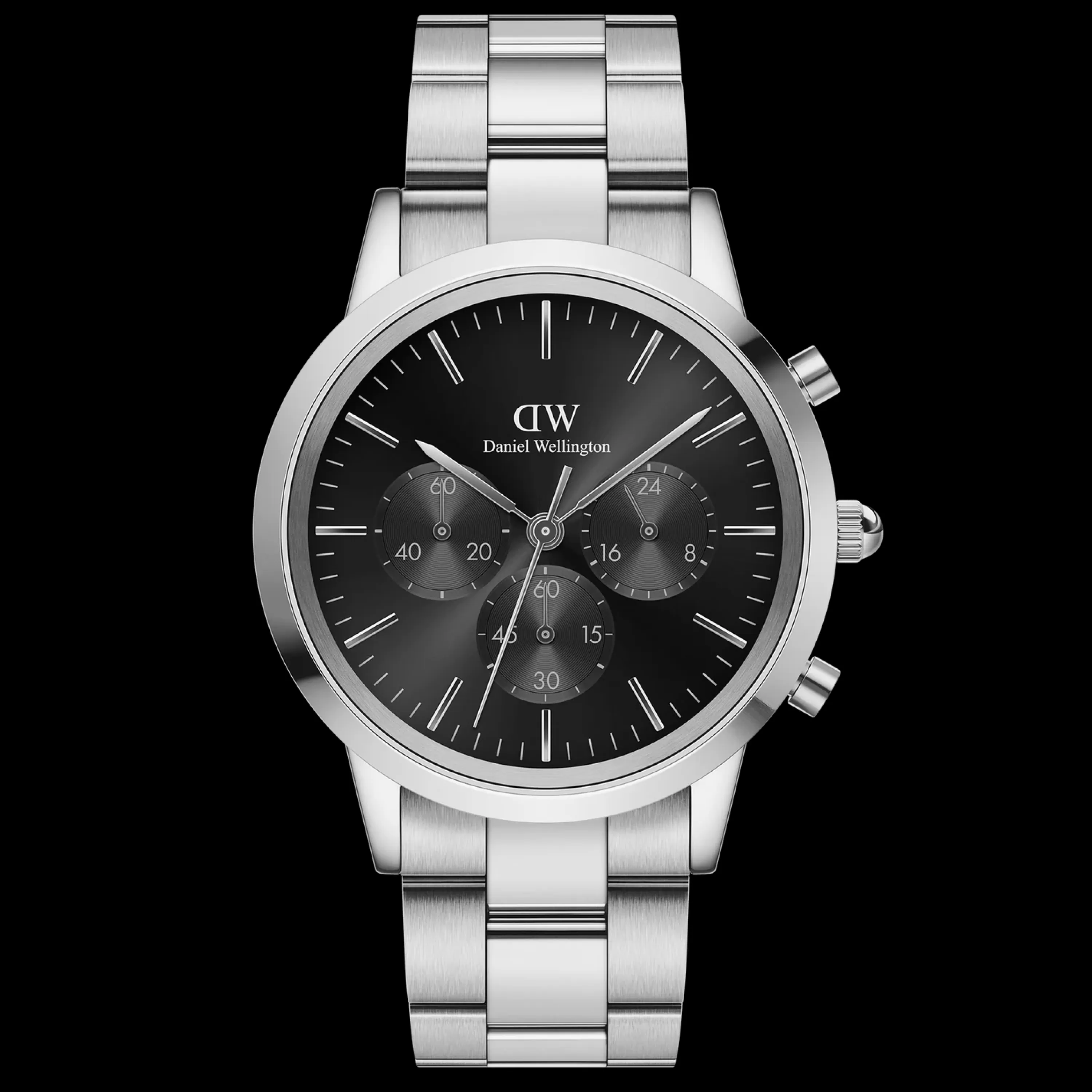 Daniel Wellington Men's Watches<Iconic Chronograph Link Onyx S Silver