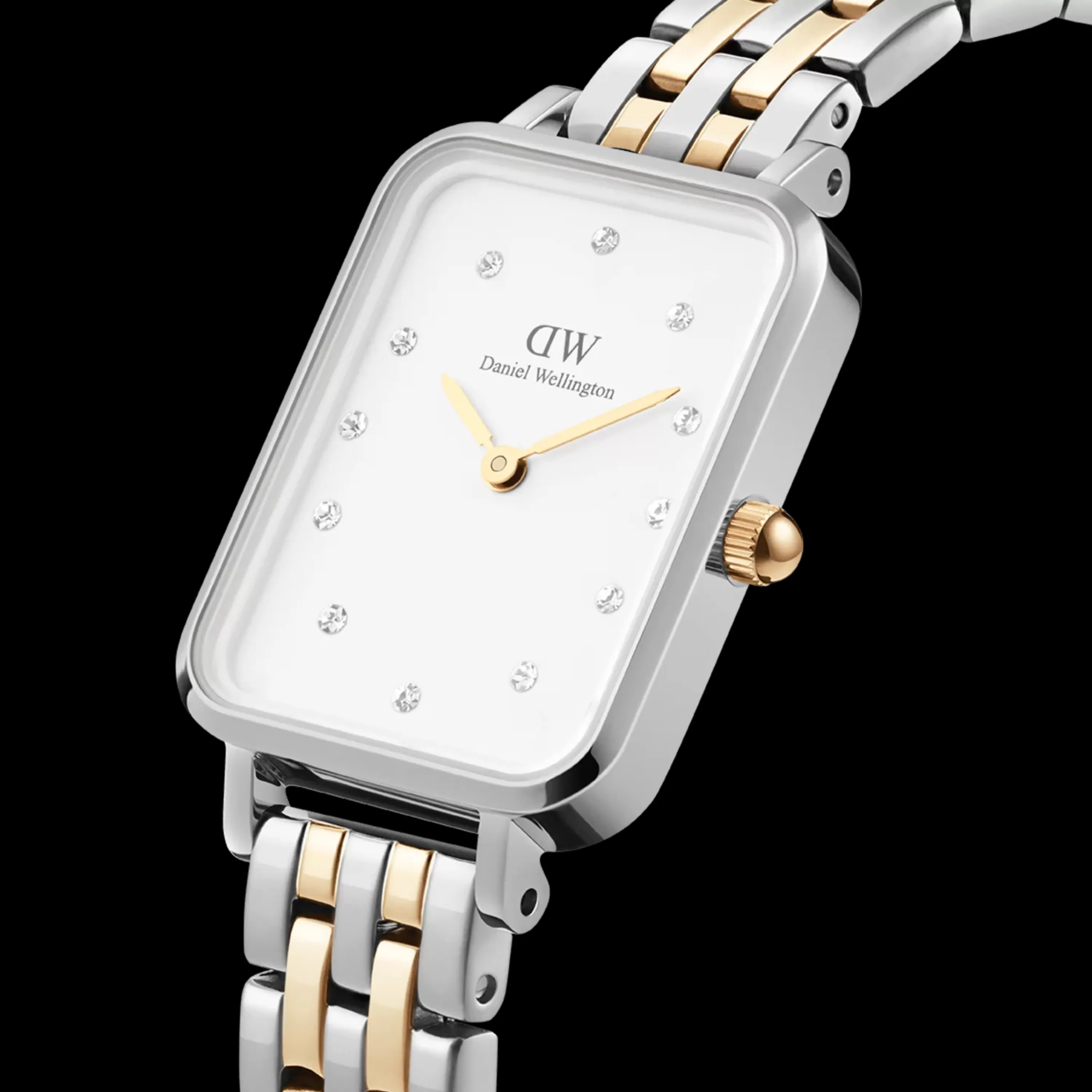 Daniel Wellington Women's Watches<Quadro Lumine 5-Link Two-Tone Silver